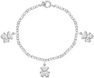 925 sterling silver cute 5-inch teddy bear charm bracelet for infants & toddler girls - fun small bear bracelet for children - beautiful animal theme accessories for baby girls logo