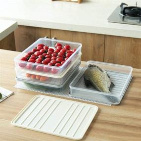 img 1 attached to Large BPA-Free Vegetable Organizer Container with Lid - Keep Food Fresh in Clear Fridge Crisper - Kitchen Organizer Bin