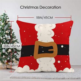 img 3 attached to 🎅 Set of 4 Britimes Christmas Pillow Covers 18x18 - Decorative Cotton Linen Santa Claus Pillow Cases for Sofa Cushion Couch - Red Christmas Pillowcase for Home Outdoor Decor