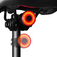 yosky smart bike tail light - ultra bright led warning rechargeable safety red taillight with brake sensing, waterproof auto on/off sensor - bicycle rear light logo