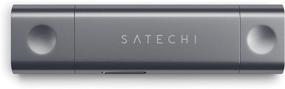 img 1 attached to 🔌 Space Gray Satechi Aluminum Type-C USB 3.0 and Micro/SD Card Reader - Compatible with 2018 MacBook Air, 2018 iPad Pro, 2019/2018 MacBook Pro, iMac Pro/iMac, Microsoft Surface Go