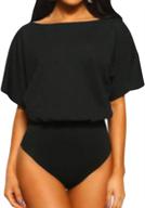 👚 linmon women's slash neck t-shirt bodysuit – short sleeve/long sleeve tops logo