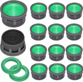 img 4 attached to Enhance Water Efficiency with 20 Pieces Faucet Aerator Kitchen Sink 🚰 Flow Faucet Restrictor Insert Replacement and 20 Pieces Rubber Washers for Bathroom