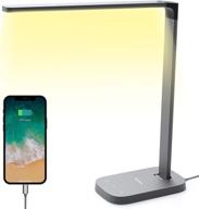 govee metallic led desk lamp - 6 dimmable brightness levels, timer, 3 lighting modes, usb charging port - glare-free table lamp for home, office, work, study логотип