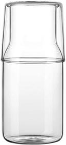 img 3 attached to 🍷 Midnight Drink Set: Bedside Carafe Night Water Carafe with Tumbler Glass - 2 Piece Water Carafe Set, 14 oz, Heat Resistant Glass