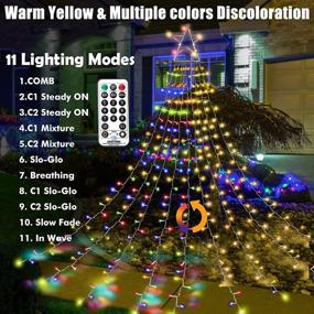 img 2 attached to 🎄 Outdoor Christmas Decorations - TIDYON Star String Lights with 334 LED for Christmas Tree Toppers, Waterproof Yard Garden Patio Xmas Wedding Party Décor, in Warm White-Multicolor