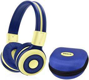 img 4 attached to 🎧 SIMOLIO Wireless Bluetooth Headphones with Microphone, Volume Limited Safer Headphone for Child Teen and Adult, Wireless Headsets with Share Port, AUX Cable, EVA Case, Study/Travel Partner in Yellow
