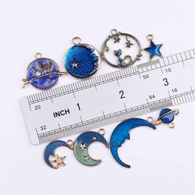 img 3 attached to Enamel Charms Bundle: Moon, Star, and Astronaut Pendant Charms for Jewelry Making in Bangle Bracelets