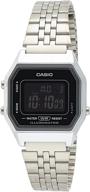 ⌚ casio ladies mid-size silver digital retro watch: a stylish timepiece for women - la-680wa-1bdf logo