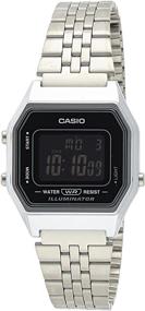 img 4 attached to ⌚ Casio Ladies Mid-Size Silver Digital Retro Watch: A Stylish Timepiece for Women - LA-680WA-1BDF