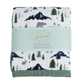 img 4 attached to 🐻 Graced Soft Luxuries Bear's Forest: Softest Large 4-Layer Bamboo Muslin Quilt, 47" x 47" Bamboo + Cotton Blanket