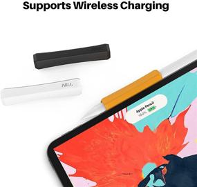 img 2 attached to 3 упаковки силиконового захвата для Apple Pencil второго поколения NIUTRENDZ, аксессуары с эргономичным дизайном, совместимые с магнитной зарядкой и двойным нажатием (белые аксессуары для планшетов)