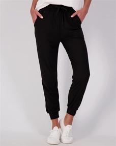 img 3 attached to 👖 Real Essentials 3 Pack: Women's Comfy Lounge Joggers, Athletic Yoga Pants with Pockets &amp; Drawstring