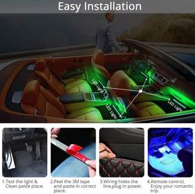 img 2 attached to 🚗 Justech Car LED Strip Lights: 4pcs 48 LED Multicolor Music Car Interior Atmosphere Lights with Sound Active Function and Wireless Remote Control - Perfect for Car, TV, Home - USB Port