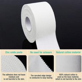 img 2 attached to 🏋️ High-Quality 3-Pack White Athletic Sports Tape | No Sticky Residue Tape for Athletes & Sport Trainers | Easy Tear & Strong | First Aid Injury Wrap | Ideal for Bats, Tennis, Gymnastics, Boxing | 1.5in X 35ft