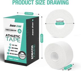 img 1 attached to 🏋️ High-Quality 3-Pack White Athletic Sports Tape | No Sticky Residue Tape for Athletes & Sport Trainers | Easy Tear & Strong | First Aid Injury Wrap | Ideal for Bats, Tennis, Gymnastics, Boxing | 1.5in X 35ft