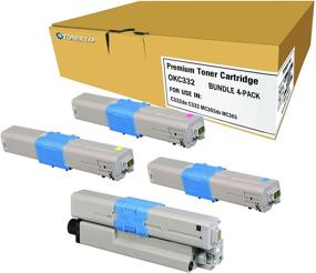 img 1 attached to High Yield 4-Pack Bundle: Toner Tap OKC332 for Oki 46508704 46508703 46508702 46508701 - Compatible with Okidata C332dn C332 MC363dn MC363