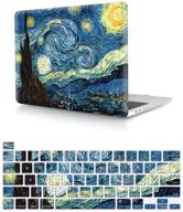 hrh starry night 2 in 1 hard case cover + silicone keyboard cover for macbook pro 16 inch with touch bar and touch id a2141 (2019 release) logo