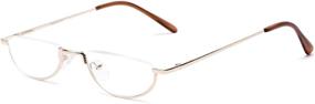 img 4 attached to 👓 Lynwood Half Moon Half Frame Unisex Reading Glasses