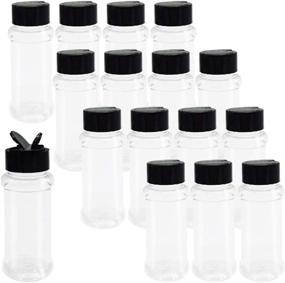 img 4 attached to 🌶️ Set of 16 Reusable Clear Spice Bottles - 3.4oz/100ml Empty Seasoning Containers with Black Caps for Spice, Herbs, Powders, Glitters