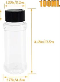 img 3 attached to 🌶️ Set of 16 Reusable Clear Spice Bottles - 3.4oz/100ml Empty Seasoning Containers with Black Caps for Spice, Herbs, Powders, Glitters