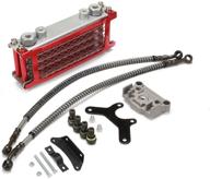 🛢️ red engine oil cooling kit for pit dirt bikes - universal motorcycle oil cooler radiator set, suitable for 70/110/125/140cc motorbikes logo