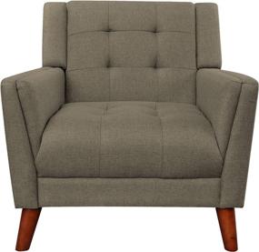 img 2 attached to 🪑 Christopher Knight Home Evelyn Mid Century Modern Fabric Arm Chair – Stylish Mocha and Walnut Accent Chair