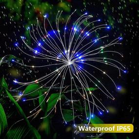 img 3 attached to 🎆 Oluote Fireworks String Lights, 150LEDs, 8 Modes, Bouquet Shape Chandeliers Starburst Fairy Lights for Festive Party Decoration, Halloween & Christmas (Multicolor)