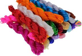 img 2 attached to 🎨 PAMIR TONG Full-Colors 1.5mm Satin/Rattail Silk Cord - 20 Bundles 300 Yards - Ideal for Necklace, Bracelet, and Beading Projects