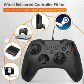 img 3 attached to 🎮 Wired Xbox One Controller with Audio Jack, Vibration Feedback - JORREP 6.6ft Wired Gamepad for Xbox One S/One X, Xbox Series X/S, PC Windows 7/8/10