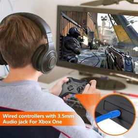 img 2 attached to 🎮 Wired Xbox One Controller with Audio Jack, Vibration Feedback - JORREP 6.6ft Wired Gamepad for Xbox One S/One X, Xbox Series X/S, PC Windows 7/8/10