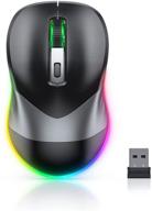 advanced wireless mouse with led, rechargeable battery - black&grey: keeps computer awake with undetectable random movement logo