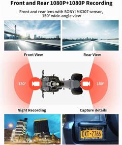 img 1 attached to 📷 Blueskysea XB701 Motorcycle Camera Review: Waterproof 1080P Front Rear Dash Cam with WiFi, GPS, G-Sensor, Loop Recording, and Parking Monitoring - Includes 32GB Card