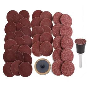 img 4 attached to VÉZAAR 50PCS 1 inch Roll Lock Sanding Discs in Assorted Grits - Quick Change Die Grinder Accessories with 1/4 Dia Arbor