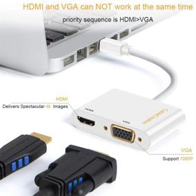 img 2 attached to 🔌 Мини DisplayPort в HDMI VGA адаптер, конвертер Thunderbolt 2 от CableCreation | Совместим с MacBook, MacBook Pro, Mac Mini, Surface Pro 3/4/5/6 | Белый