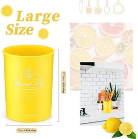 img 3 attached to 🍴 Countertop Utensil Holder - Kitchen Decor Utensil Storage Container, 4.5 x 6.9 Inch (Yellow)