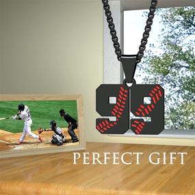 img 1 attached to Stainless Steel Baseball Necklace for Boys - Inspiring Baseball Jewelry