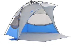 img 4 attached to 🏖️ Mobihome Beach Tent Sun Shelter Pop Up, Sand & Surf Beach Shade Canopy Outdoor Camping Fishing - with Extended Porch and Easy Setup for 2-3 People