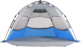 img 2 attached to 🏖️ Mobihome Beach Tent Sun Shelter Pop Up, Sand & Surf Beach Shade Canopy Outdoor Camping Fishing - with Extended Porch and Easy Setup for 2-3 People