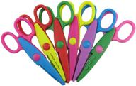 🎨 vibrant honbay pack of 6 assorted colors kids smart paper edger scissors: perfect for teachers, students, crafts, scrapbooking, diy photos, album, decorative projects! logo