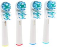 🪥 pack of 4 double clean replacement brush heads - compatible with braun oral-b dual clean electric toothbrush logo