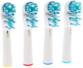 img 4 attached to 🪥 Pack of 4 Double Clean Replacement Brush Heads - Compatible with Braun Oral-B Dual Clean Electric Toothbrush