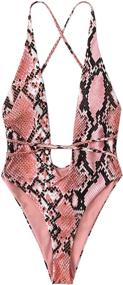 img 4 attached to SOLY HUX Deep V Plunge Women's Monokini Swimsuit - Sexy One Piece Bathing Suit