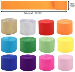 img 3 attached to Coceca 12 Rolls Crepe Paper Streamers in 12 Colors: Ideal for Wedding Ceremony & Multiple Large Festivals Décor