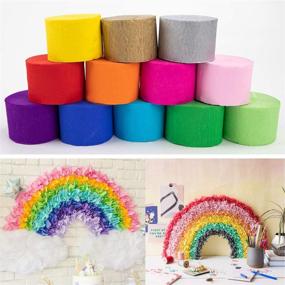 img 2 attached to Coceca 12 Rolls Crepe Paper Streamers in 12 Colors: Ideal for Wedding Ceremony & Multiple Large Festivals Décor