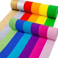 coceca 12 rolls crepe paper streamers in 12 colors: ideal for wedding ceremony & multiple large festivals décor logo