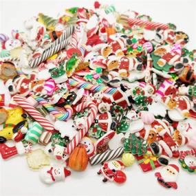 img 1 attached to 🎄 50 Pcs Christmas Theme Slime Charms Easter DIY Craft Resin Jewelry Making Kit, Flatback Slime Beads Supplies for Scrapbooking, Crafts, Cell Phone Case Making