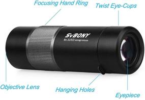 img 2 attached to 🔭 SVBONY SV36 Pocket Monocular: ED Glass Mini Monoculars for Hunting, Camping, and Surveillance (8x32)