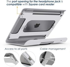 img 1 attached to Beelta 10.2 inch iPad 7th/8th Generation Tablet Stand - 360° Swivel Base, Anti-Theft iPad Retail Stand, Metal, White - BSC102WT