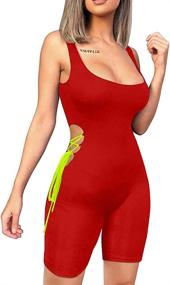 img 2 attached to 👗 BEAGIMEG Bodysuit Sleeveless Jumpsuits Rompers: Stylish Women's Clothing for Every Occasion